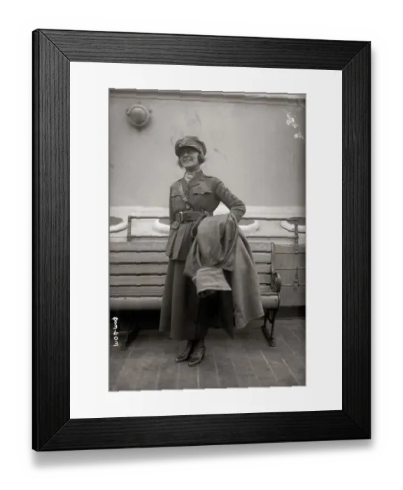 Framed Print : Frances Marion Standing on Ship Deck Framed Print : Frances Marion Standing on Ship Deck