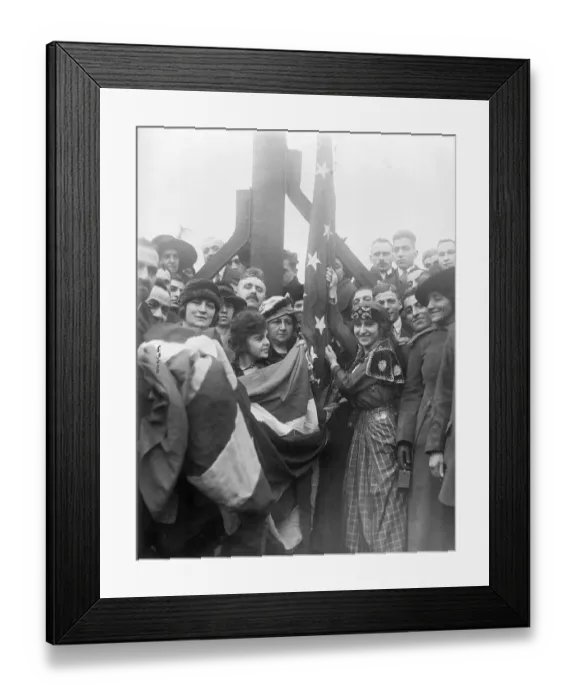 Framed Print : Armenian Crowd Raising Flag At City Hall Framed Print : Armenian Crowd Raising Flag At City Hall