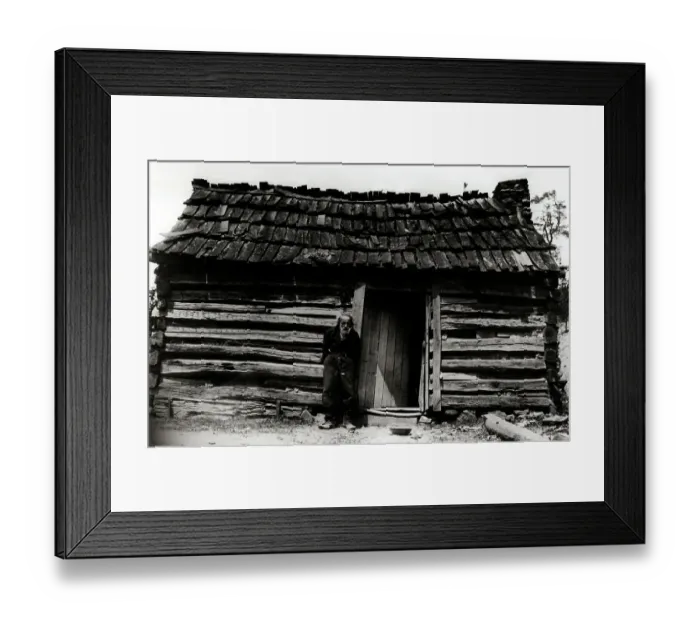 Framed Print : Elderly Man Outside His Cabin