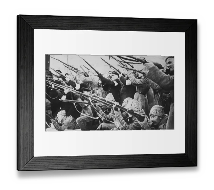Framed Print : Revolutionaries Aiming Weapons at Police Framed Print : Revolutionaries Aiming Weapons at Police