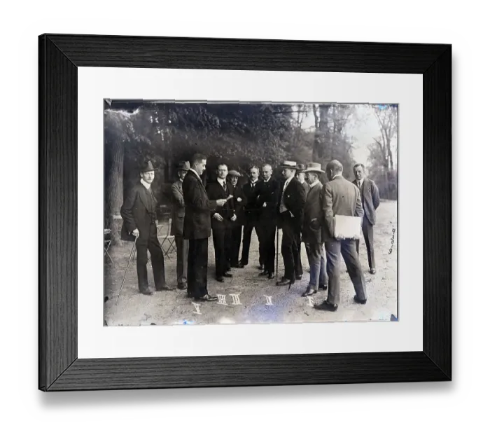 Framed Print : German Peace Delegation in Park Framed Print : German Peace Delegation in Park