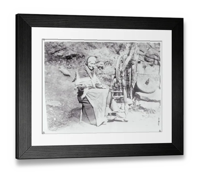 Framed Print : Woman Spinning Thread Framed Print : Woman Spinning Thread
