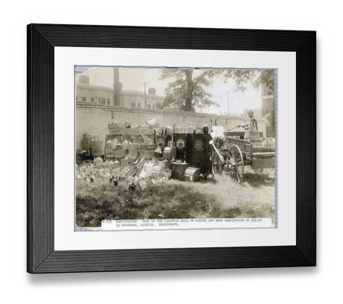 Framed Print : Liquor Seized During Prohibition Framed Print : Liquor Seized During Prohibition