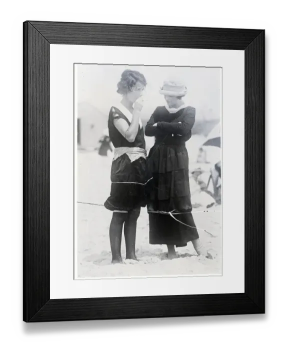 Framed Print : Society Ladies Smoking On The Beach Framed Print : Society Ladies Smoking On The Beach