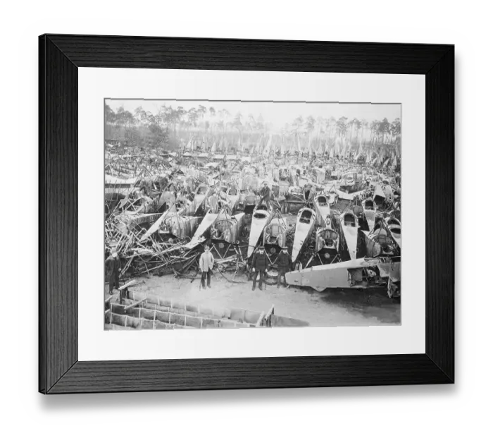 Framed Print : View of Crumbled War Damaged Airplanes Framed Print : View of Crumbled War Damaged Airplanes
