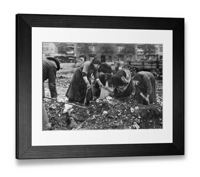 Framed Print : Women Stooping to Gather From Fields Framed Print : Women Stooping to Gather From Fields
