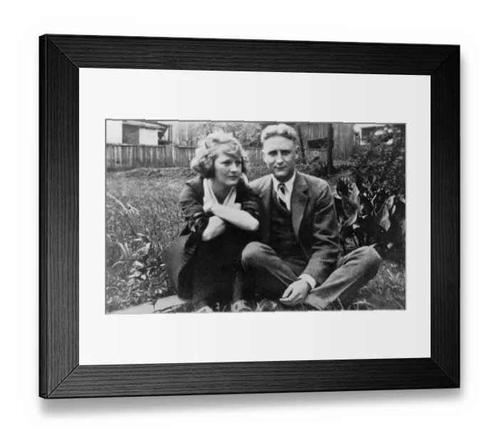 Framed Print : Authors Scott and Zelda Fitzgerald in Garden Framed Print : Authors Scott and Zelda Fitzgerald in Garden