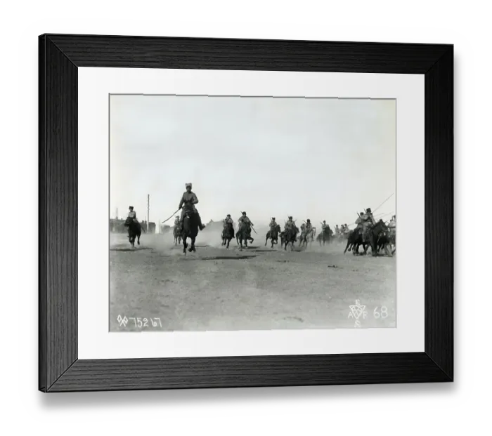 Framed Print : White Russian Troops Advance on Horses Framed Print : White Russian Troops Advance on Horses