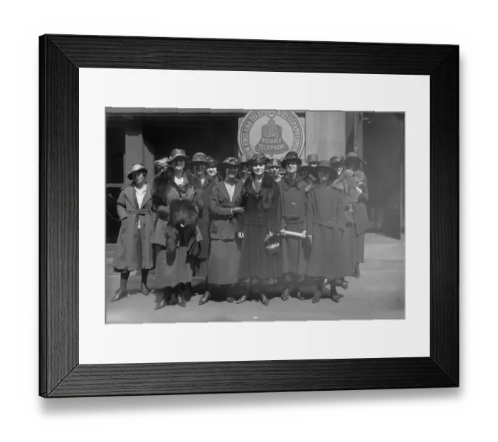 Framed Print : Striking Telephone Operators Posing While on Picket Duty Framed Print : Striking Telephone Operators Posing While on Picket Duty