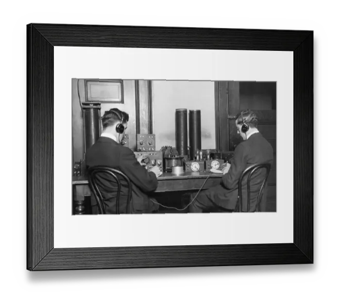 Framed Print : Early Ham Radio Operators Framed Print : Early Ham Radio Operators