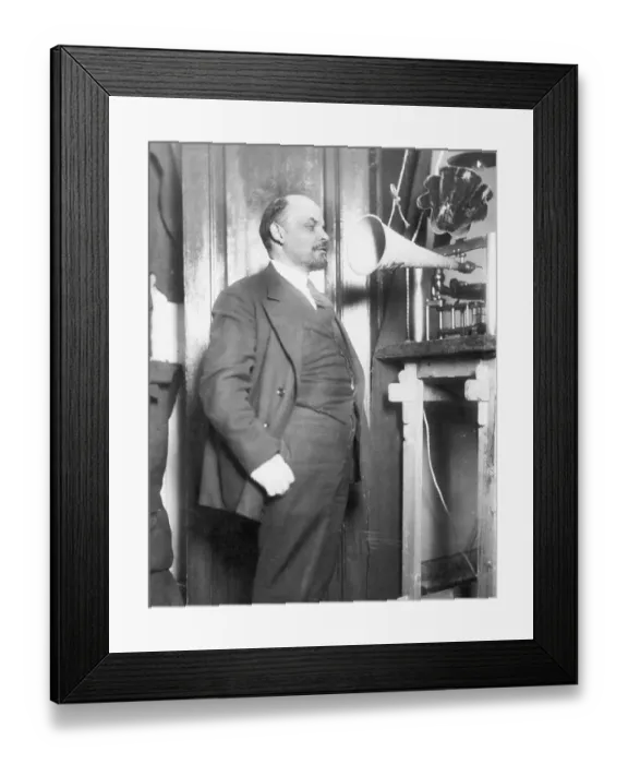 Framed Print : Lenin Making Recording Framed Print : Lenin Making Recording