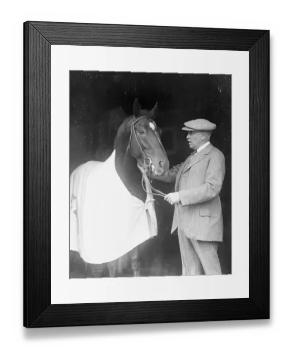 Framed Print : Samuel Riddle with Man O War Framed Print : Samuel Riddle with Man O War