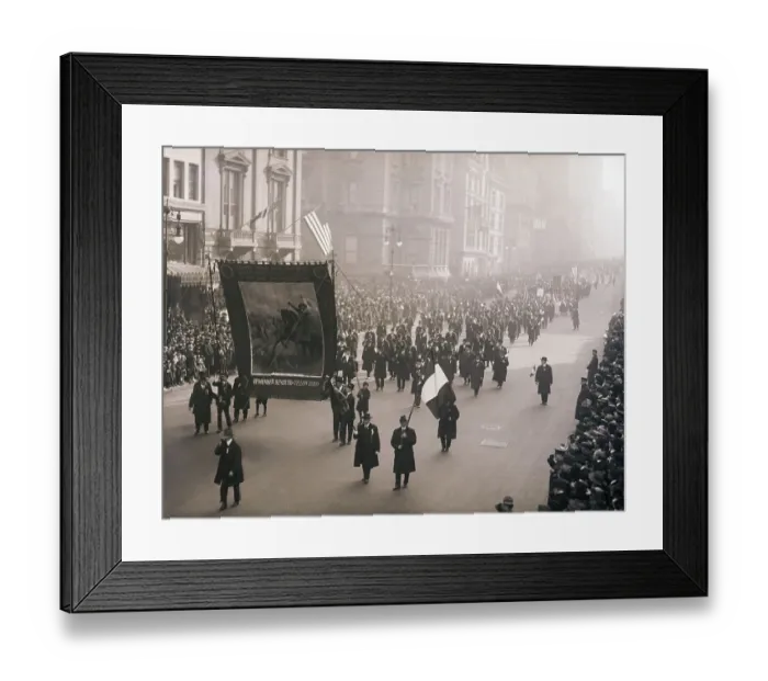 Framed Print : St. Patrick's Day Marchers Carry Banner