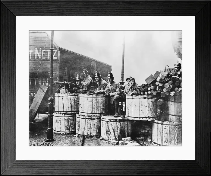 Framed Print : Policemen on Guard with Weapons Framed Print : Policemen on Guard with Weapons