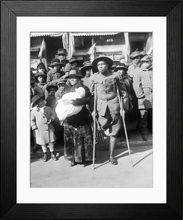 Framed Print : Amputee Soldier Watching Parade Framed Print : Amputee Soldier Watching Parade