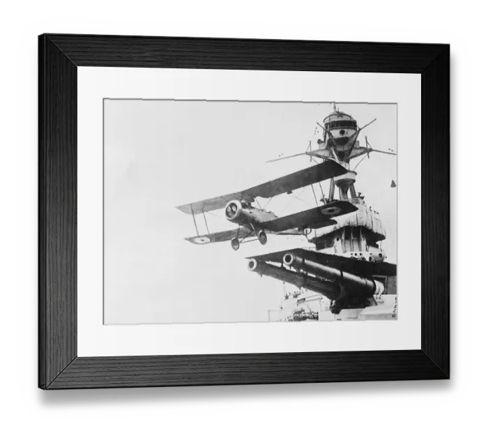 Framed Print : Biplane Taking off from Aircraft Carrier Framed Print : Biplane Taking off from Aircraft Carrier