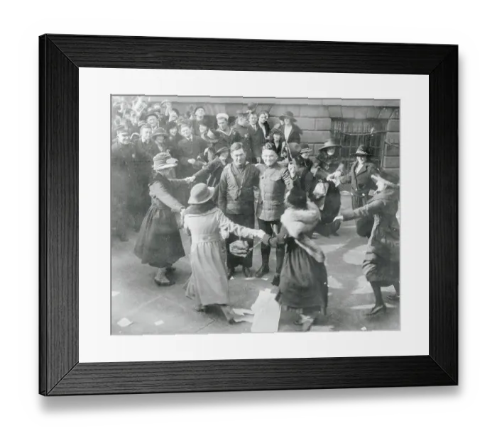 Framed Print : Revelers Celebrating Armistice Day