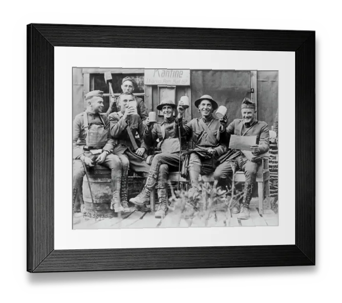 Framed Print : World War One Soldiers Rejoicing the Armistice Framed Print : World War One Soldiers Rejoicing the Armistice
