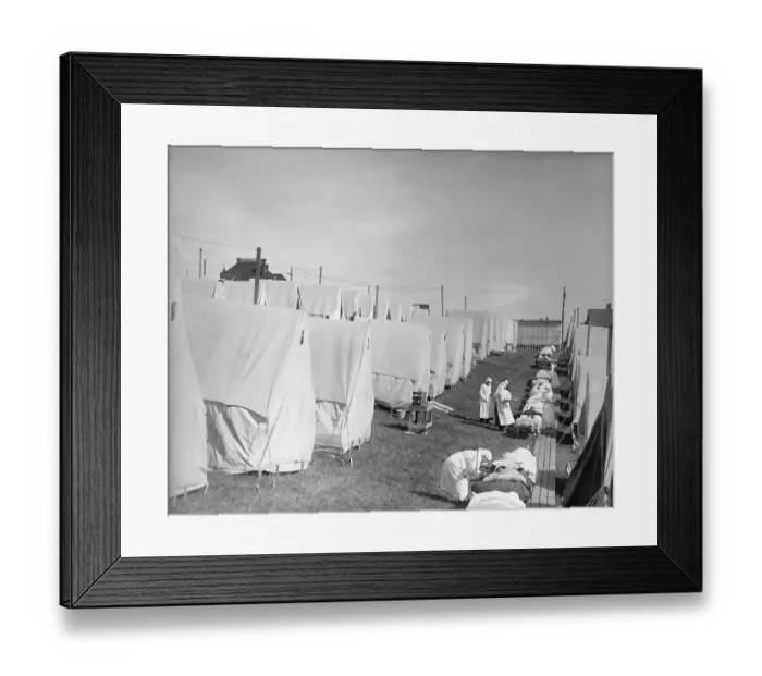 Framed Print : Influenza Camp in Maine Framed Print : Influenza Camp in Maine