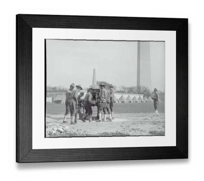 Framed Print : Soldiers Firing Antiaircraft Gun Framed Print : Soldiers Firing Antiaircraft Gun
