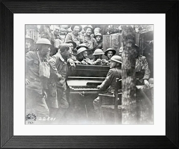 Framed Print : Infantryman Plays Piano Framed Print : Infantryman Plays Piano