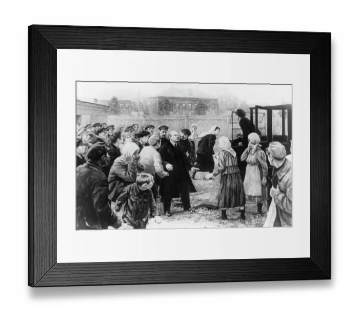 Framed Print : Attempted Assassination of Vladimir Lenin While Speaking to Crowd Framed Print : Attempted Assassination of Vladimir Lenin While Speaking to Crowd