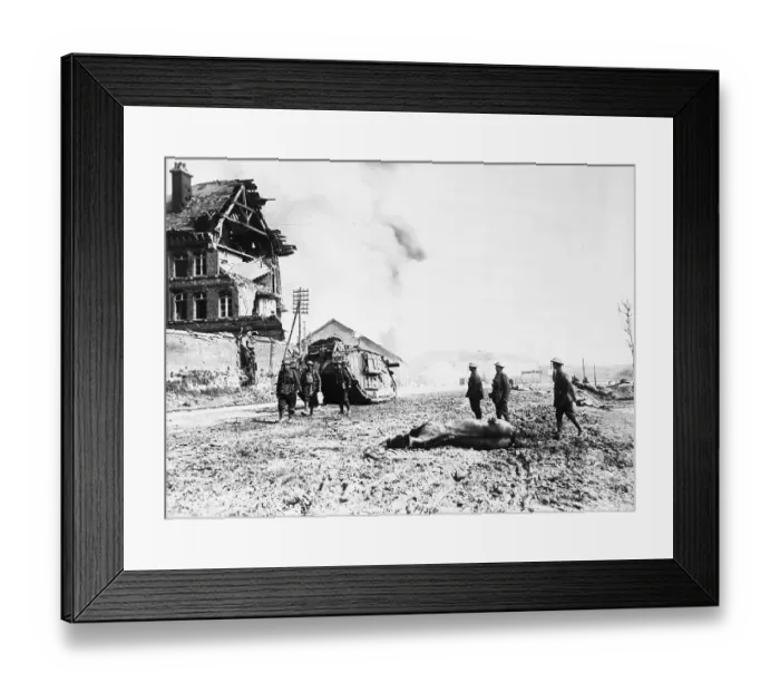 Framed Print : British Tank in France During World War I Framed Print : British Tank in France During World War I