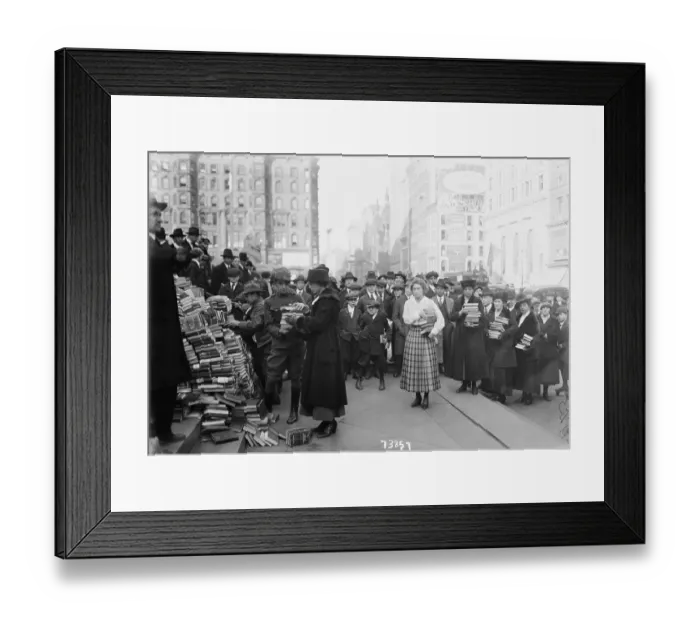 Framed Print : College Students Delivering Books to New York Public Library Framed Print : College Students Delivering Books to New York Public Library