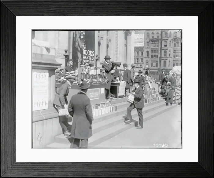 Framed Print : Reading Collection Outside Public Library Framed Print : Reading Collection Outside Public Library