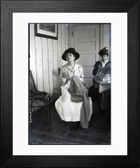 Framed Print : French Woman Sewing For Red Cross Framed Print : French Woman Sewing For Red Cross