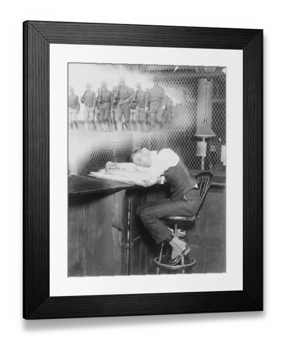 Framed Print : Prospective Male Recruit Asleep on His Desk Framed Print : Prospective Male Recruit Asleep on His Desk