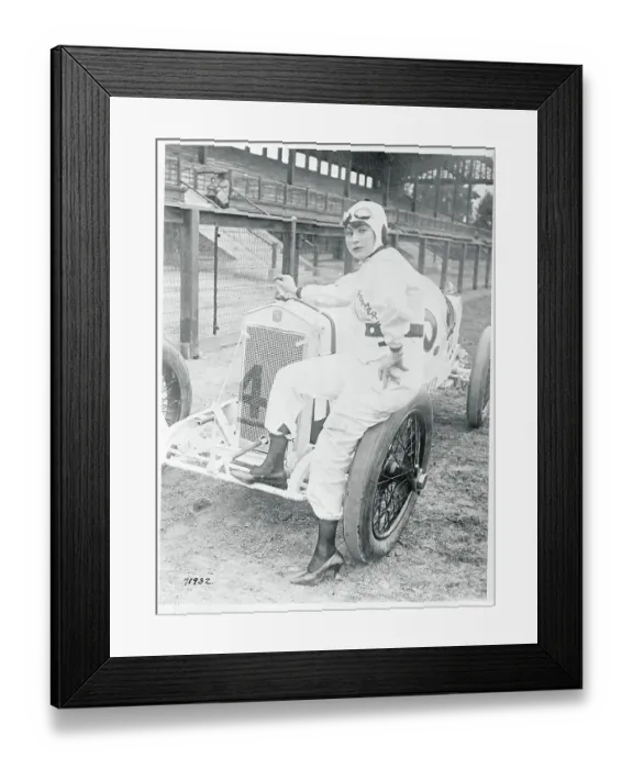 Framed Print : Helen Summersby Leaning on Automobile Framed Print : Helen Summersby Leaning on Automobile