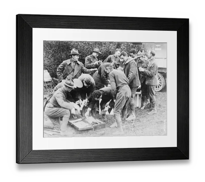 Framed Print : YMCA Volunteers Delivering Mail During World War I Framed Print : YMCA Volunteers Delivering Mail During World War I