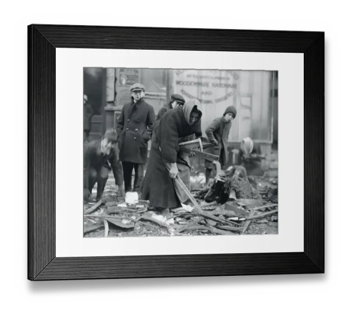 Framed Print : Poverty in America: People Collecting Wood 1918 Framed Print : Poverty in America: People Collecting Wood 1918