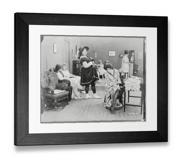 Framed Print : Fatty Arbuckle in Dress