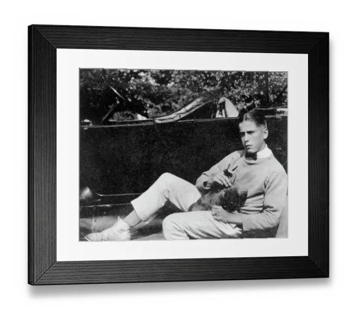 Framed Print : Humphrey Bogart with Dog and Pipe Framed Print : Humphrey Bogart with Dog and Pipe