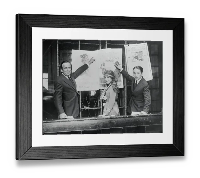 Framed Print : Fairbanks, Pickford, and Chaplin Promote War Bonds Framed Print : Fairbanks, Pickford, and Chaplin Promote War Bonds