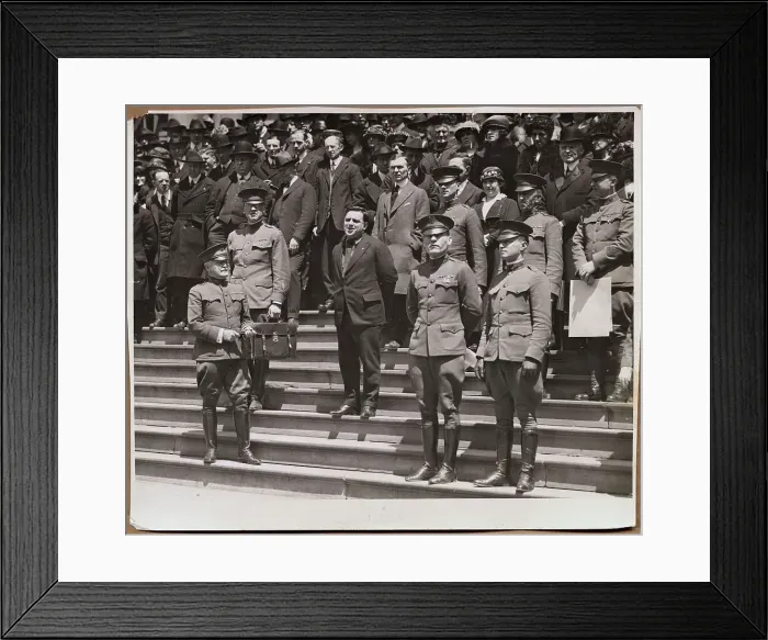 Framed Print : Fiorello La Guarding Speaking to Men Framed Print : Fiorello La Guarding Speaking to Men