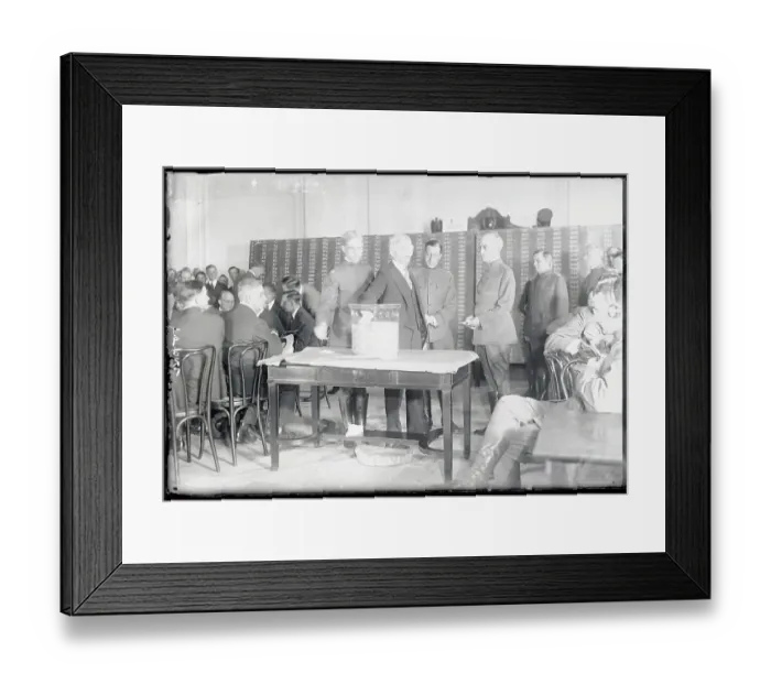 Framed Print : Woodrow Wilson Dawing First Lottery Number Framed Print : Woodrow Wilson Dawing First Lottery Number