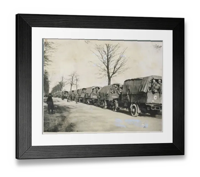 Framed Print : British Troops and Trucks Framed Print : British Troops and Trucks
