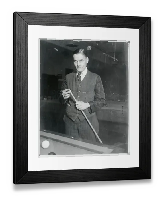 Framed Print : Augie Kiecknefer Playing Billiards Framed Print : Augie Kiecknefer Playing Billiards
