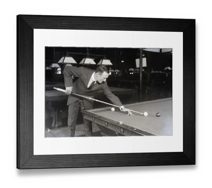 Framed Print : Spanish Billiards Player Taking Shot Framed Print : Spanish Billiards Player Taking Shot