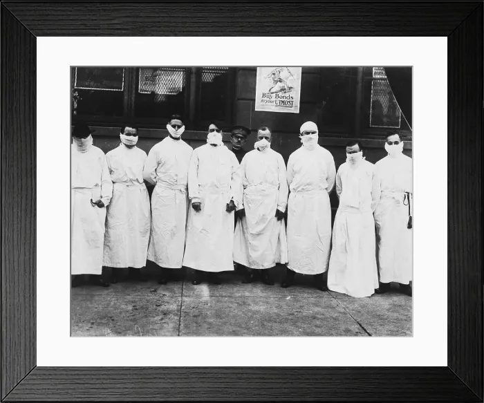 Framed Print : Doctors Wear Surgical Gowns and Masks Framed Print : Doctors Wear Surgical Gowns and Masks