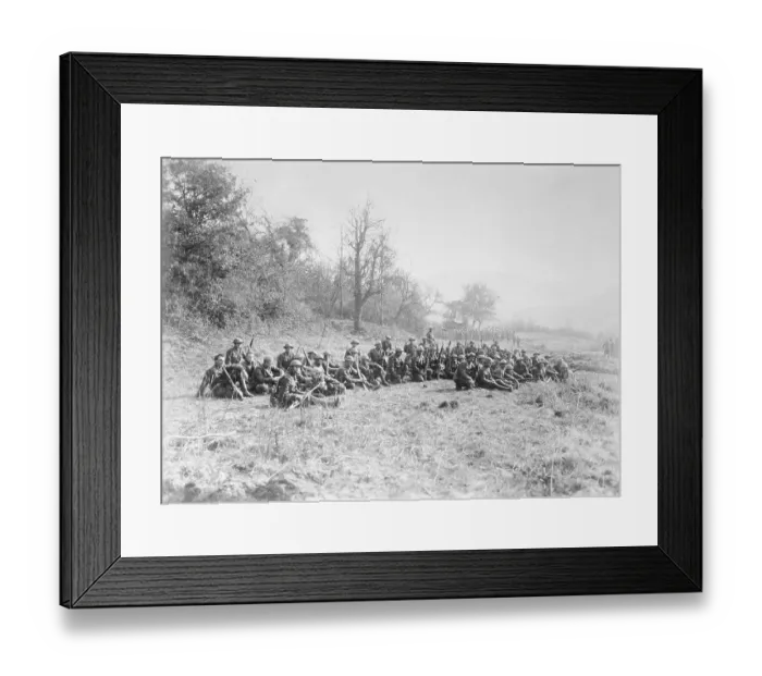 Framed Print : Soldiers Waiting in Forest Framed Print : Soldiers Waiting in Forest