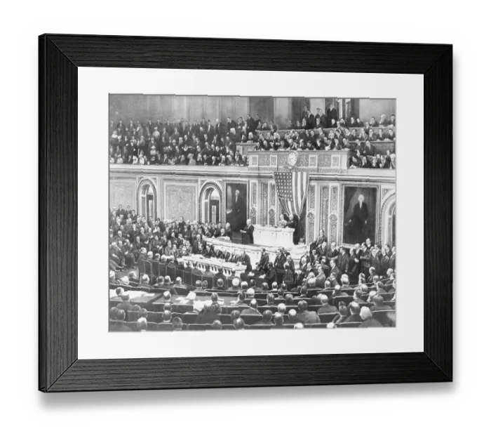 Framed Print : Woodrow Wilson Addressing Congress Framed Print : Woodrow Wilson Addressing Congress