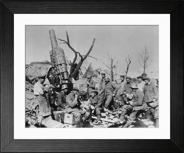 Framed Print : German Howitzer and Crew Framed Print : German Howitzer and Crew
