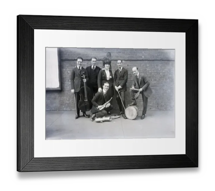 Framed Print : Sophie Tucker Poses With Her Jazz Band