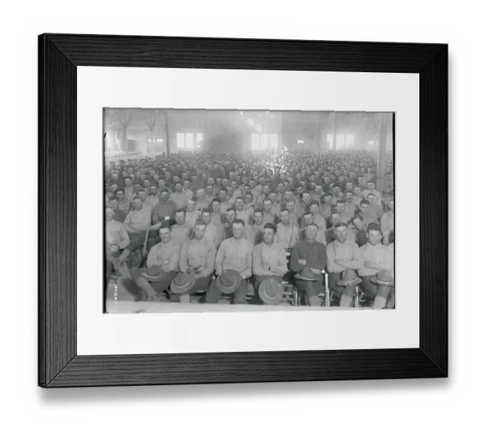 Framed Print : Audience of Young Soldiers Awaiting a Performance Framed Print : Audience of Young Soldiers Awaiting a Performance