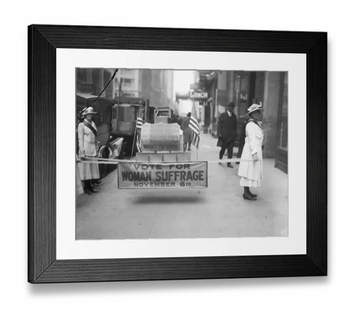 Framed Print : Girls Carrying Ballot Boxes In Parade Framed Print : Girls Carrying Ballot Boxes In Parade