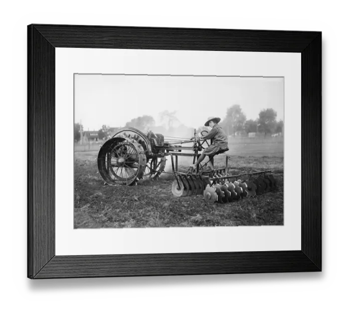 Framed Print : Vassar Girl Riding Tractor Framed Print : Vassar Girl Riding Tractor